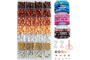 YTZWkit Pony Beads for Bracelet Making Kit, Handmade Friendship Making Set with Spacer Charms Letter Hair Beads, Jewelry Crafts Gift for Teen Girls
