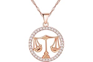 Uloveido Fashion 12 Sternzeichen Anhänger Halskette für Frauen Mädchen Rose Gold Überzogene Geburtstag Schmuck Halskette N1047