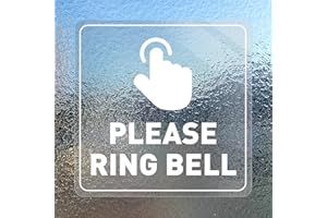 MEITAAT Please Ring Bell Stickers Sign Vinyl 15 x 15 cm Removable Waterproof Self-Adhesive Door Window Decals Cling for Businesses Offices 5 Pack