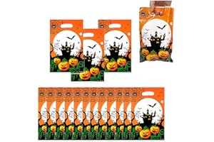 SENIDEA 50 Pcs Halloween Party Bags, Halloween Party Favors, Halloween Trick Or Treat Bags, Halloween Sweet Bags, Halloween Goodie Candy Bags