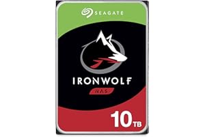 Seagate IronWolf, 10 TB, NAS, Disco duro interno, HDD, CMR 3,5" SATA 6 GB/s, 7200 RPM, caché de 256 MB para almacenamiento conectado a red RAID y 3 años de servicios Rescue (ST10000VN0004)