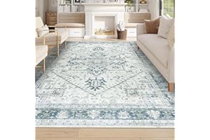 Homcomodar Washable Rugs Living Room 160x230cm Large Vintage Bedroom Rug Non Slip Boho Rug Lightweight Thin Carpets for Living Room Bedroom Dining Room Office