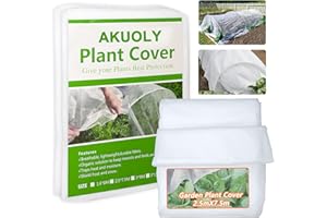 Akuoly Telo di Protezione per Piante in Inverno, 250cm x 750cm Tessuto Non Tessuto Copri Piante, Bianco