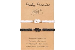 VU100 Bracelet Couple Cadeau pour Amoureux - Homme Femme - Anniversaire, Noël pour Petite Amie, Petit Ami, Mari, Épouse, Famille, Amis (Noir + Blanc)