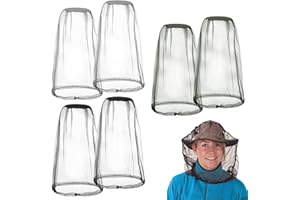 KASURE 6 Pack Head Net Face Mesh Head Cover, Moskitonetz Kopf, Hut Mit Moskitonetz für Outdoor Lovers, Kopfnetz Gesicht Mesh Kopf Abdeckung für Anti mücke Biene Bug