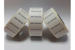 TRS ONLINE CT4 26mm x 12mm Price Gun Labels - Printed 'Best Before' - 10 Rolls / 15,000 Labels