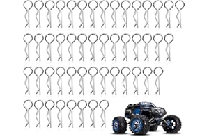 CICIING 50 kawałków RC klipsy do ciała, stal nierdzewna R typ pin dla 1/10 zdalnie sterowanego samochodu Shell Model Spare Part, srebrny klips do ciała Shell Clip, ciało Split Pin Clips