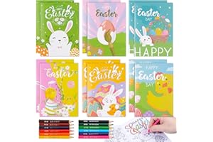 BHGT 12 Stück Ostern Malbücher für Kinder Mini Malbuch 13 x 18cm mit Buntstiften Malheft Ostereier Kaninchen Kinderparty Hochzeit Mitgebsel Ostergeschenke für Kinder