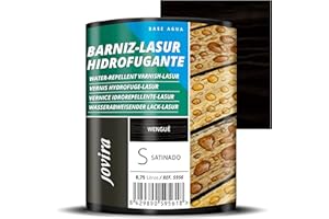 JOVIRA PINTURAS LASURE HYDROFUGEANT Protecteur imperméable effet perlé. Elle protège, décore et embellit tous les types de bois. (750 millilitres, Wengue)