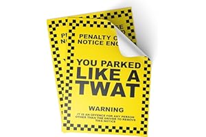 Panda Loco 5 X Parking Offensive Stickers | Cunt, Twat, Idiot, A6 Novelty Joke Prank Funny Ticket PNC (TWAT)