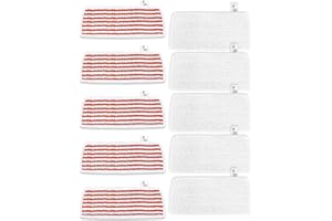 WOKEEPOW Ersatzbezüge für Vileda Steam Plus XXL Dampfreiniger, Multi-Material – Kompatibel mit Vileda Dampfreiniger Ersatzbezüge, Waschbare & Verbesserte Mikrofaser, Strapazierfähig, 5+5 Set