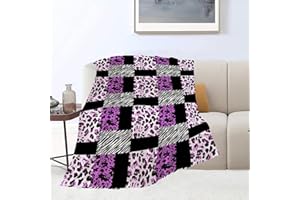 FEORAFEI Cheetah Blanket Purple Pink Leopard Queen Print Throw Blankets for Couch Sofa Bed Stuff Decor Lightweight Soft Cozy Fleece Plush Warm Flannel Bedding Blanket Gifts for Women Girls Adults Baby 50"x60"