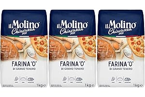 il Molino Chiavazza Type '0' Soft Wheat Flour 1kg - Pack of 3 | Italian Type 0 Strong Bread Flour | Multipurpose Flour Ideal for Breads, Pizza & Focaccia