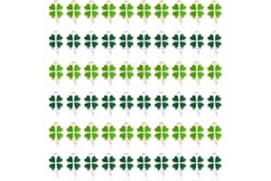 ABEILLO 60 piezas trébol colgante de metal de la suerte de cuatro hojas colgante, esmalte Lucky Charms Collar Accesorios DIY Joyería Adornos para Collar Pulsera Pendientes Hacer Accesorios