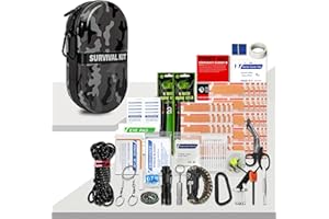 KITGO Survival Kit, Survival Gear First Aid Kit,Waterproof Emergency Medical Kit Earthquake, Outdoor Adventure, Hiking, Hunting,Camping,Present for Men Women