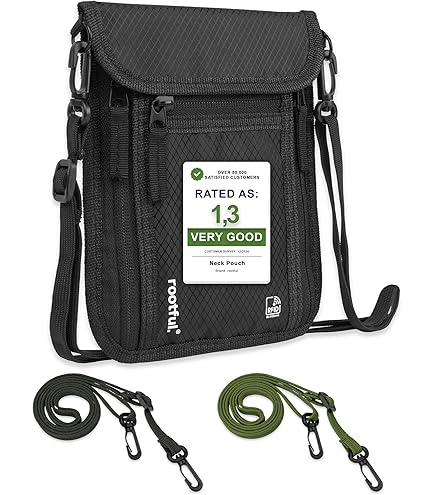 Portefeuille de cou intelligent avec blocage RFID - Porte-passeport et Portefeuille de cou intelligent avec blocage RFID - Porte-passeport et