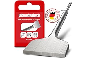 SCHWABENBACH ® Ciseau à carreaux SDS Plus 75 x 250mm - Idéal pour enlever le plâtre - Outil pour enlever les carreaux - Ciseau plat - Ciselage rapide des murs avec le marteau perforateur ciseau