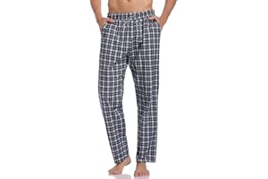 Aseniza Pantalon Pijama Hombre Invierno Largos 100% Algodón Pantalones Pijama Hombre Cuadros Pantalón Pijama de Estar por Casa