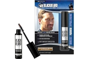 Blackbeard for Men Formula X Instant Mustasch, Skägg, Ögonbryn och Sideburns Färg - Snabb, Enkel, Herr Grooming, Skäggfärg Alternativ, Ljus/Medelbrun, 1 Pack