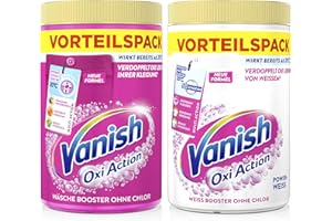 ‎VANISH Vanish Oxi Action Wäsche Booster und Powerweiss Sparpack - 1 x 1,65 kg Powerweiss Wäsche-Booster für weiße Wäsche & 1 x 1,65 kg Wäsche-Booster für bunte Wäsche
