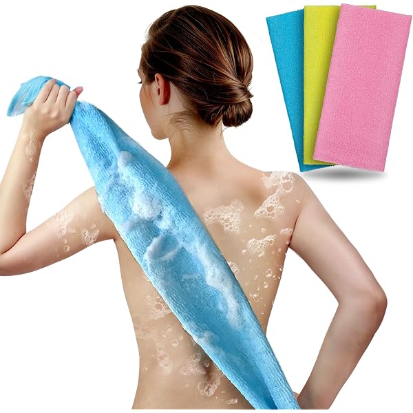 2 Peeling-Netz-Waschlappen Extra Lang – Für Rücken & Körper, Nylon