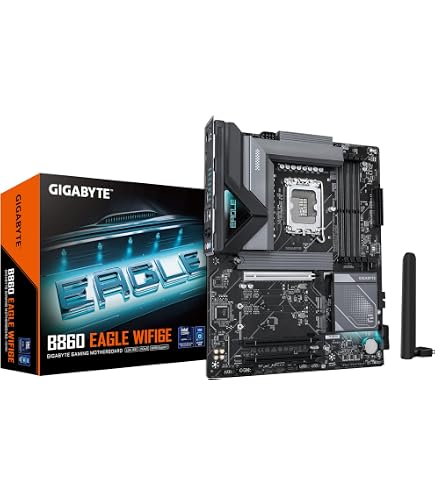 GIGABYTE B860 EAGLE WIFI6E Moederbord - Intel Core Ultra Series CPU's, 12 1 2 1 fasen VRM, tot 9066MHz DDR5, 1xPCIe 5.0 2xPCIe 4.0 M.2, 2.5GbE LAN, WIFI 6E, USB 3.2 Gen 2x2