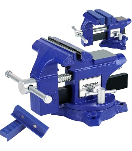 KOHAND 3\" Table Vise Clamp - 2 Pack With 360° Swivel Base, Rubber Pads & Gloves, For Woodworking & DIY - View #3
