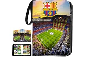 TCRZHHRX Carpeta de Colección de Tarjetas de Fútbol | 50 Páginas con 400 Fundas Protectoras | Álbum Portátil con Álbum Portátil con Asa y Cremallera | Para Coleccionistas, Niños y Jugadores (D)