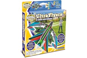 Brainstorm Toys UltraFlyers – 2 Stunt Planes with Loop and Return Action, Aerobatic Flying Gliders for Kids’ Outdoor Play