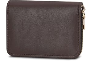 IHIGOGOFA Porte Cartes de Crédit Cuir Fermeture Eclair, Crédit Portefeuille Blocage RFID avec 11 emplacements pour Cartes