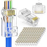 Furalis EZ RJ45 Yeni Nesil Delikli Konnekt&ouml;r - CAT5/CAT6 Uyumlu 8P8C Ethernet Network Ucu - Şeffaf UTP Jack (100 Adet)