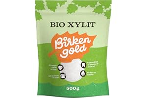 ‎BIRKENGOLD Birkengold Bio Xylit, 500 g Beutel | aus biologischer Landwirtschaft | 40% weniger Kalorien | zahnfreundlich | ideal zum Kochen und Backen | glykämischer Index von 11