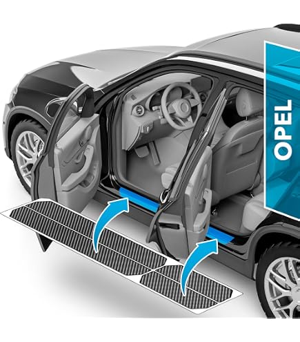 Kit Seuils De Portière Noir Satiné Pour Opel Vivaro Furgon (2001-2014) - Protection Et Décoration, Pose Facile Avec Adhésif 3M
