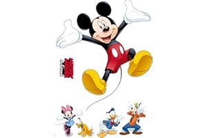 Komar 14017h Disney Mickey and Friends Freestyle Deco Sticker, multicolore (6 pezzi)