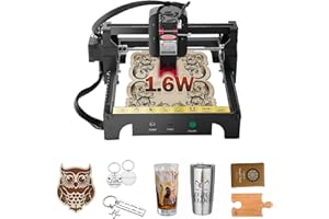 Roomark Macchina per incisore laser, macchina da taglio laser con uscita 1.6W, incisione di legno e metallo, dimensioni massime di lavoro 130x130 mm, taglierina laser e macchina per incisore