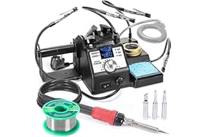 YIHUA 926LED-IV Station de soudure 110W EVO 90~480°C Kit de soudure avec 4 mains secourables, 1 loupe avec éclairage LED, 3 pannes à souder supplémentaires, 50g de fil à souder sans plomb
