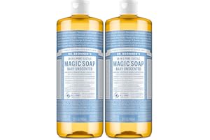 Dr. Bronner's Magic Soaps Pure-Castile Soap, 18 w 1 konopie bezzapachowe dziecko łagodne, butelki 32 uncji (2 sztuki)