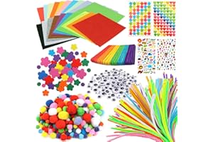 DOITEM Pipe Cleaners Craft Supplies, 800 + Pc Arts and Crafts Supplies Progetto di artigianato scolastico fai-da-te tra cui il pulitore di tubi Wiggle Googly Eyes Pom Poms per Girls Boys Crafts