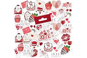 SHANFAA 46 Stück Liebe Aufkleber, Romantische Herz Aufkleber, DIY Dekoration Aufkleber Set für Scrapbook, Wasserflaschen, Laptops, Party, Reisekoffer, Journal