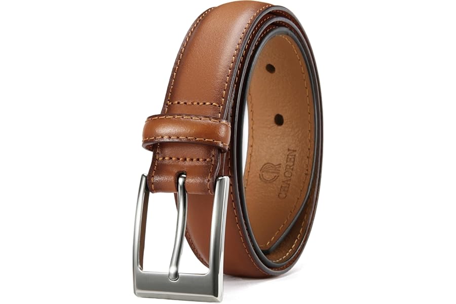 CHAOREN Leather Belts for Men - Mens Leather Belts 1 1/8" for Suits - Fashion Designs for Business Dress and Casual Jeans