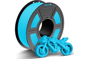 TECBEARS Mate PETG Filamento 1,75 mm 1KG Azul cielo, PETG de Alta Velocidad 30-600mm/s, Fuerte Tenacidad, 1000g Bobina, +/- 0.02 mm (Mate Azul cielo)