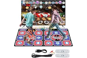 Kouamor Tapis De Danse pour Adultes Et Enfants, 100 Musiques IntéGréEs, 65 Jeux Sensoriels, 3 Modes De Danse (Live MTV, Dessins AniméS, ScèNes 3D), Cadeaux pour Filles Et GarçOns Anniversaire (A)