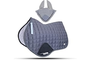 GALLOP SHOP Sottosella Numnah - Sottosella per saltare a contatto ravvicinato, colore: Grigio