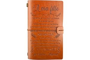 YZG-LIFE à Ma Fille Cuir Journal Profitez de La Balade Diary Carnet de Notes de Voyage de 120 Pages, Cadeaux D'anniversaire de Graduation (à Ma Fille de Maman)