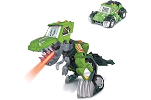 VTech Switch & Go Dinos Barro, el Tiranosaurio Rex 4x4, Dinosaurio electrónico Interactivo transformable en Coche con Voz, Funciones, más de 60 Sonidos y Frases, Color Verde (80-197222)