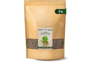 Biojoy Ekologisk basilika, torkad, grovsmulad, krydda, 1 kg | Från Egypten, perfekt för te, matlagning eller kryddning, Ocimum basilicum L.