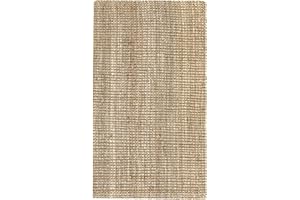 HAMID - Alfombra Yute Kerala, Alfombra 100% Fibra de Yute, Tejido a Mano, Alfombra de Salón, Comedor, Dormitorio, Pasillo, Color Natural (60x110cm)