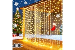 Cozymeow Guirlande Lumineuse 3m x 3m 300 LED Rideau Lumineux Noël avec Transformateur, Timer, 8 Modes Étanche Rideau Lumineuse pour Noël Chambre Fenêtre Mariage Extérieur Interieur Décorations