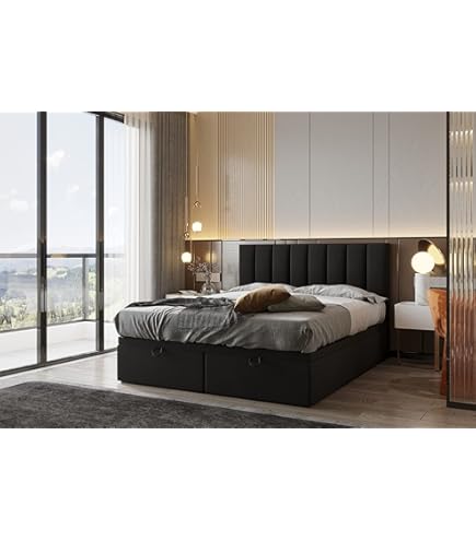 Bilbao Boxspringbett 140x200 Cm Grau | Mit H3 Pocket Matratzen & Stauraum - Kostenloser Aufbau