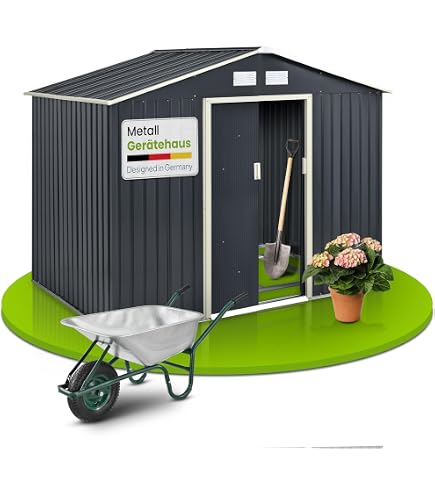 Produktbild von COSTWAY Gerätehaus Metall, 277x191x202 Cm, Geräteschuppen Abschließbar